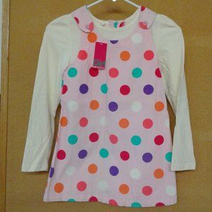 GIRL 725 ORIGINAL Dots  Pink Dress Kids Size 8'    NEW